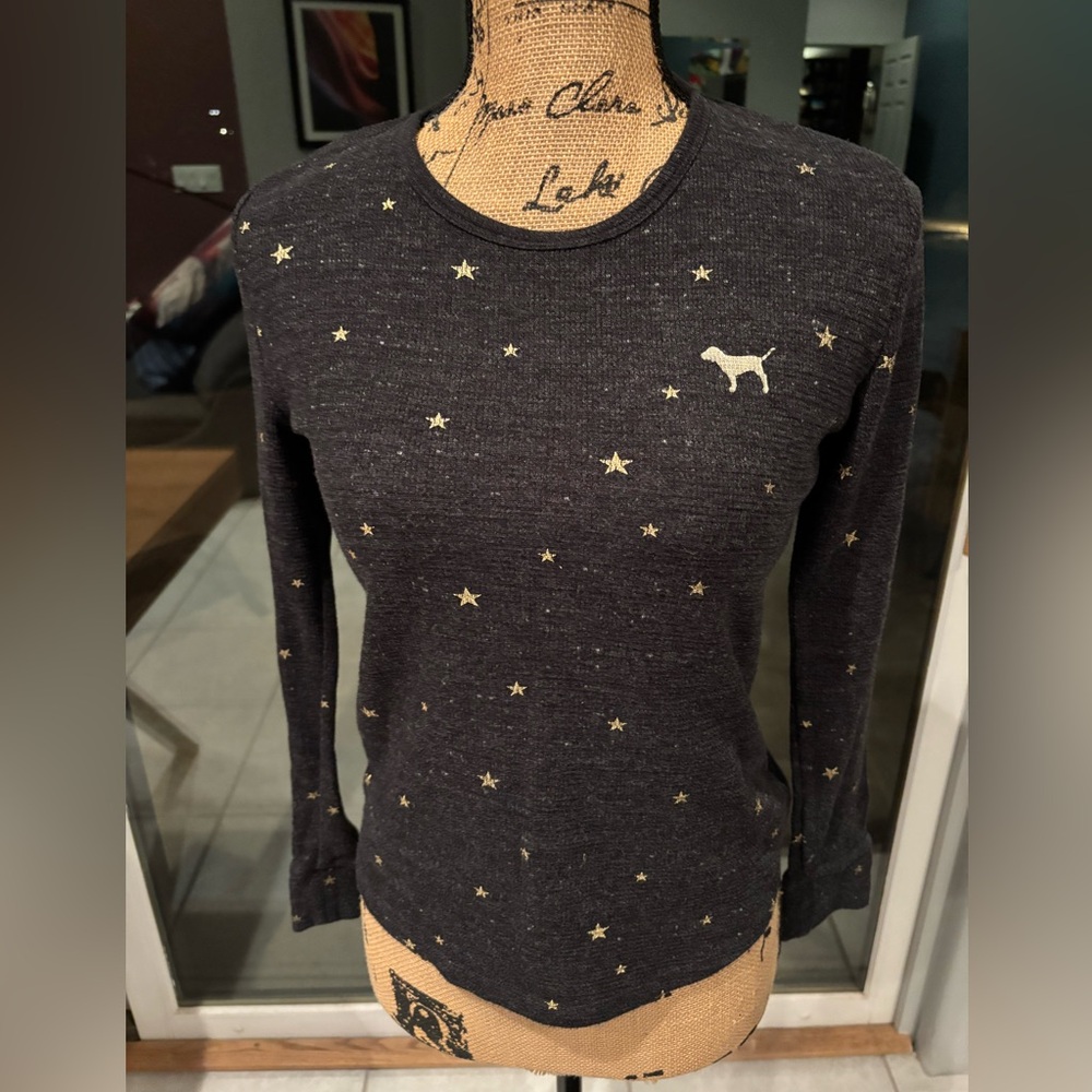 PINK Star Print Sweater, super cute size small